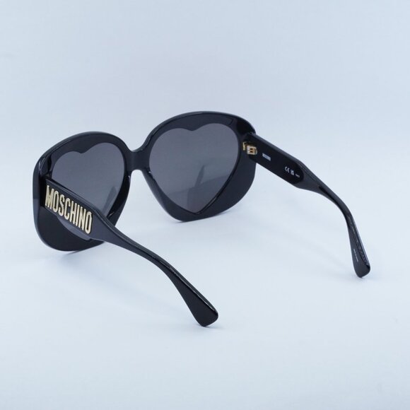 Moschino MOS152/S 0807 CU Sunglasses Black Geometric Frame, Yellow Lenses - Picture 10 of 10